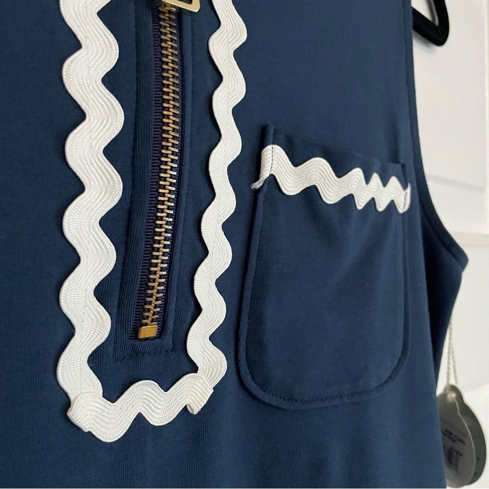 Spartina 449 Serena Half Zip Dress Midnight Blue Ric Rac - Picture 10 of 10